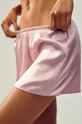 Silk Luminous Shorts – Pink Champagne