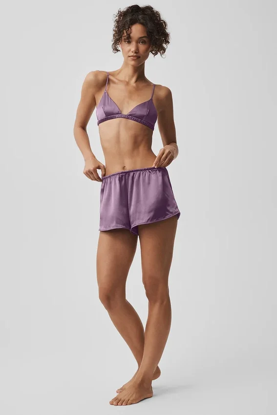 Silk Luminous Shorts – Plum Kiss