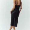 Silk Luminous Slip Klänning – Svart