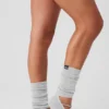 Siren Grip-strumpor med remmar för damer – Athletic Heather Grey