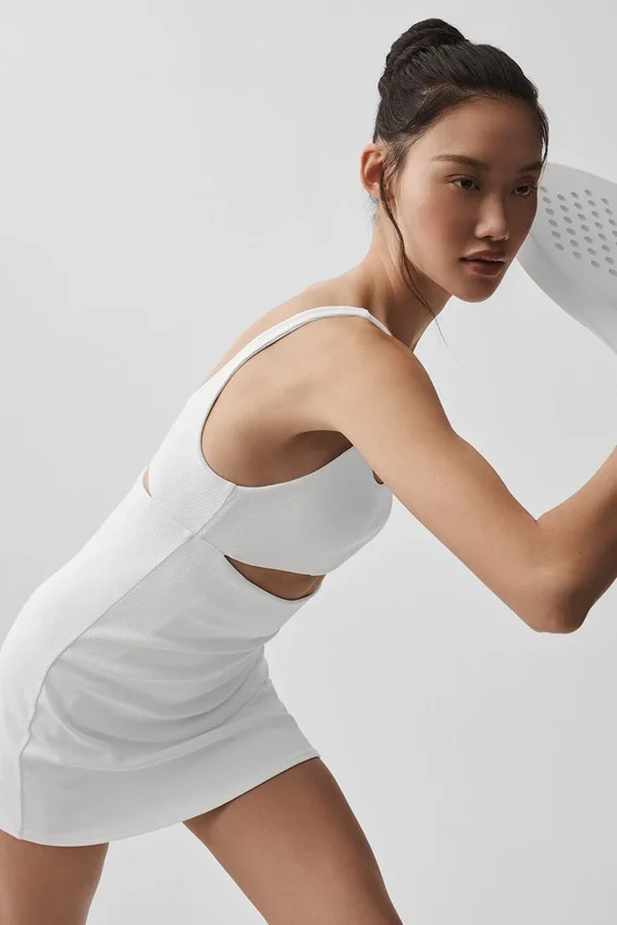 Slice tennisklänning – vit