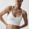 Sömlös modal-bralette med ribbad struktur – Delight – Vit
