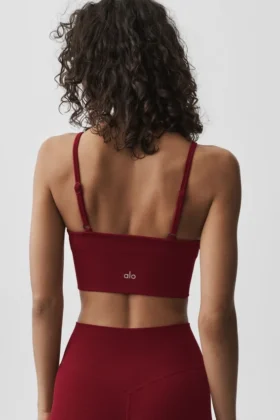 Sömlös modal-bralette med ribbad struktur – Summer Romance Red