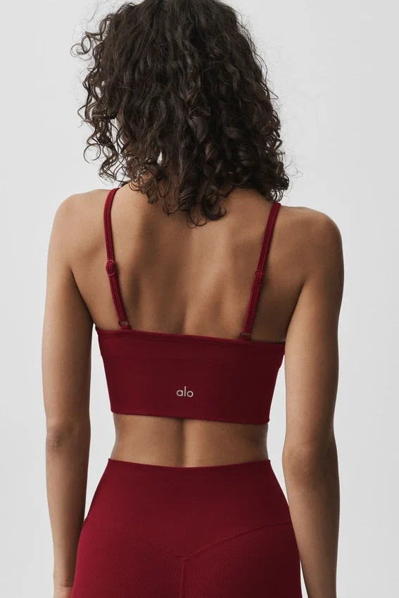 Sömlös modal-bralette med ribbad struktur – Summer Romance Red