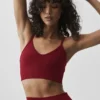 Sömlös modal-bralette med ribbad struktur – Summer Romance Red