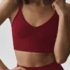 Sömlös modal-bralette med ribbad struktur – Summer Romance Red