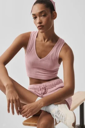 Sömlös Pointelle-linnen – Vintage Pink