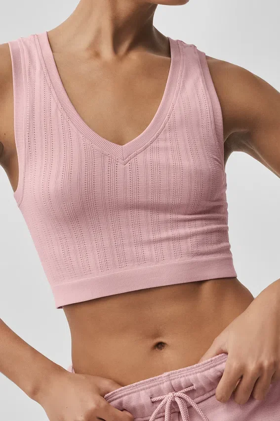 Sömlös Pointelle-linnen – Vintage Pink