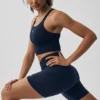 Sömlös ribbad Favorite-bh-topp – Navy
