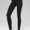 Sömlösa High-Waist-leggings med tvåfärgad ribbning – Svarta