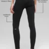 Sömlösa High-Waist-leggings med tvåfärgad ribbning – Svarta