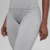 Sömlösa High-Waist ribbade leggings i två nyanser – Light Misty Grey Heather
