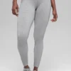 Sömlösa High-Waist ribbade leggings i två nyanser – Light Misty Grey Heather