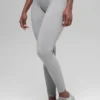 Sömlösa High-Waist ribbade leggings i två nyanser – Light Misty Grey Heather