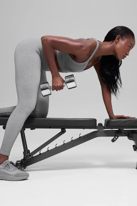 Sömlösa High-Waist ribbade leggings i två nyanser – Light Misty Grey Heather