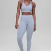 Sömlösa High-Waist ribbade leggings i två nyanser – Winter Frost Heather