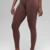 Sömlösa tvåfärgade ribbade High-Waist leggings – Brownstone Heather
