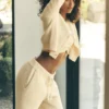 Snuggle Up Sweater High-Waist Wide Leg Pant – Candlelight Yellow