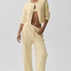 Snuggle Up Sweater High-Waist Wide Leg Pant – Candlelight Yellow