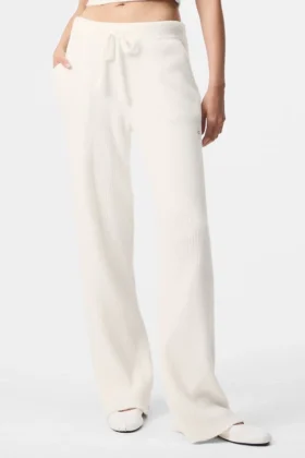 Snuggle up Sweater High-Waist Wide Leg Pant – Ivory
