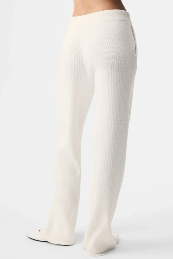 Snuggle up Sweater High-Waist Wide Leg Pant – Ivory