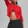 Snuggle up-tröja, kort kofta – Bright Red