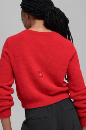 Snuggle up-tröja, kort kofta – Bright Red