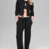 Snuggle Up-tröja och High-Waist-byxor med vida ben – Svart