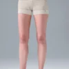 Sport Play High-Waist stickade shorts – elfenben/alabaster