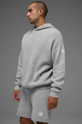 Sportklubbsstickat med huva – Athletic Heather Grey