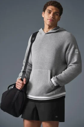 Sportklubbsstickat med huva – Athletic Heather Grey
