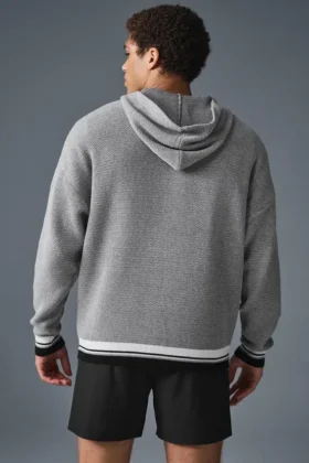 Sportklubbsstickat med huva – Athletic Heather Grey