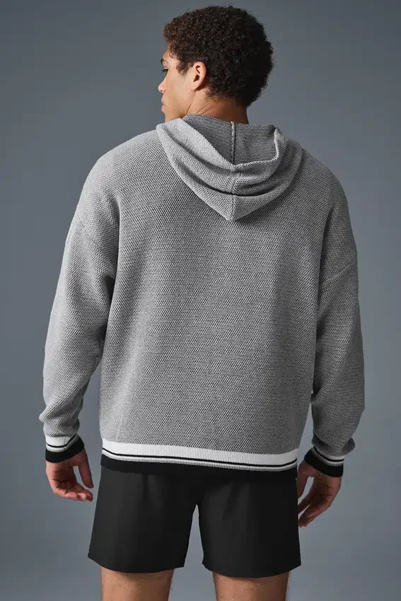 Sportklubbsstickat med huva – Athletic Heather Grey