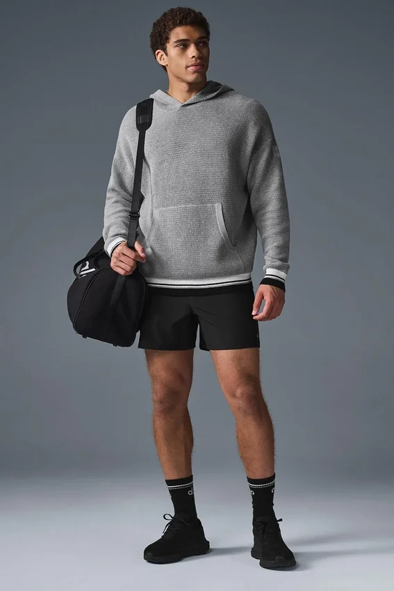 Sportklubbsstickat med huva – Athletic Heather Grey