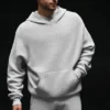 Sportklubbsstickat med huva – Athletic Heather Grey