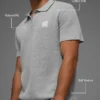 Sports Club Stickat Knit Polo – Athletic Heather Grey