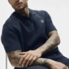 Sports Club Stickat Knit Polo – marinblå