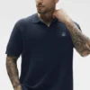 Sports Club Stickat Knit Polo – marinblå