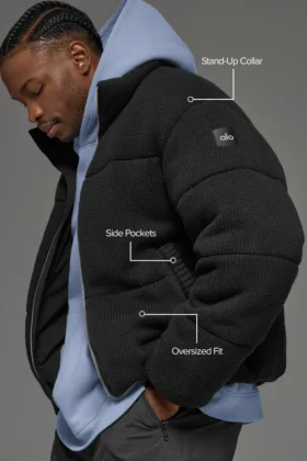 Stage Stickat Puffer – Svart