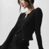 Stickat cardigan – Svart
