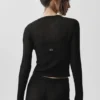 Stickat cardigan – Svart