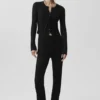 Stickat cardigan – Svart