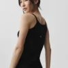 Stickat Sunlit Button Down Tank – Svart