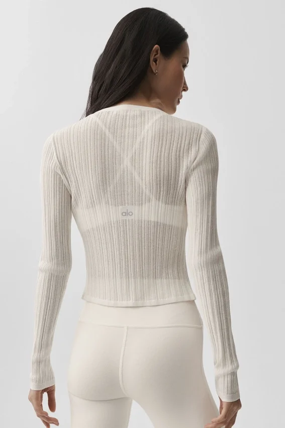 Stickat Sunlit Cardigan – Elfenben