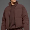 Stretchvävd Street Puffer – Brownstone