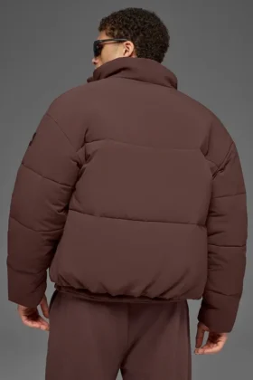 Stretchvävd Street Puffer – Brownstone