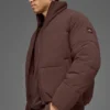 Stretchvävd Street Puffer – Brownstone