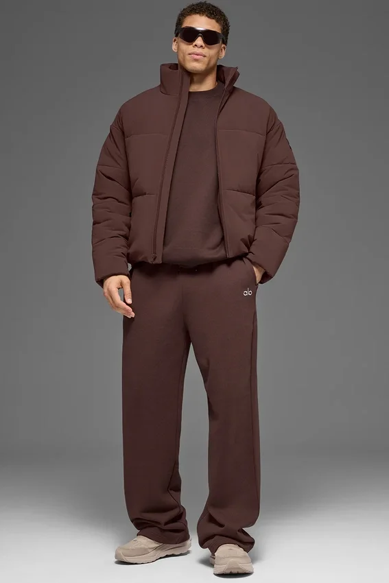Stretchvävd Street Puffer – Brownstone