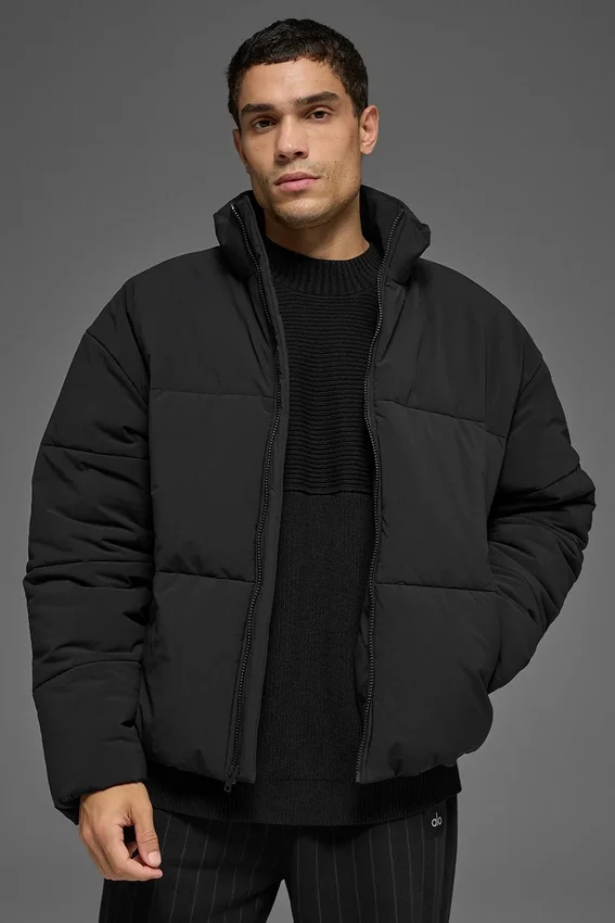 Stretchvävd Street Puffer – Svart