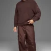 Strickad huvtröja med struktur – Brownstone